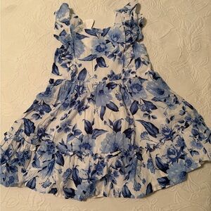 Janie and Jack 2T Floral Blue and White Easter Dress